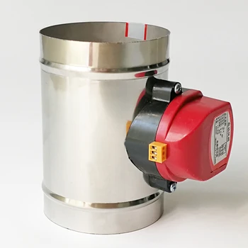 

80mm electric air damper, SS304 electric motorized air damper used for ventilation or exhaust pipe of kitchen or bath room
