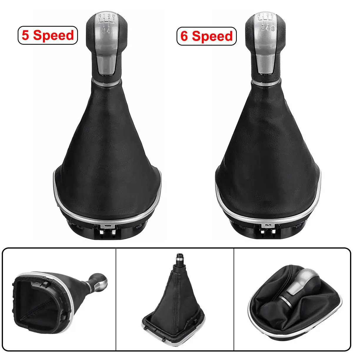 

5/6 Speed Manual Car Gear Shift Knob Gaiter Boot Cover for Seat Altea for Leon II for Toledo III 2004-2012