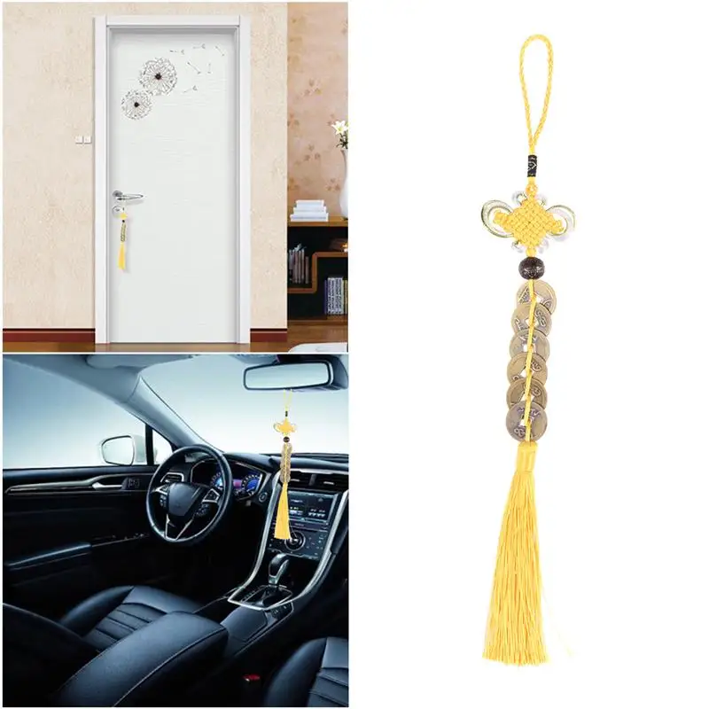 

1pc Coin Pendant Feng Shui Lucky Charms Coin Pendant Car Copper Car Hanging Ornaments Auto Ornament Decoration Accessory