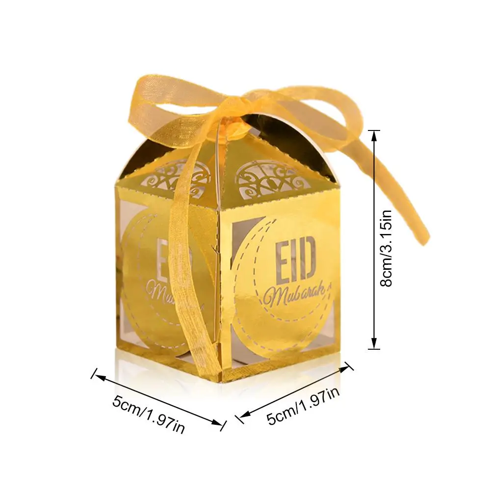 50 шт Eid коробка конфет полые свадебные конфеты с лентой подарочная лоток