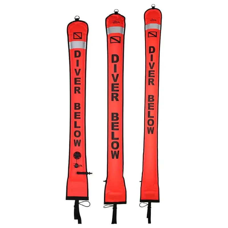 

KEEP DIVING 1.2m 1.5m 1.8m Orange Nylon Visibility Inflatable Scuba Diving SMB Surface Signal Marker Tube Buoy Accessories