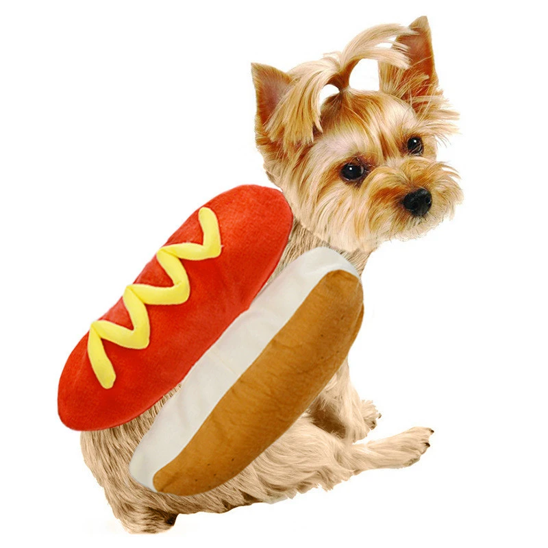 パグ犬ジャケットおかしい衣装ホットドッグ服アップ子犬衣装ベスト犬ペット犬コスプレウォームハンバーガードレス装飾 犬用のコート ジャケット Aliexpress