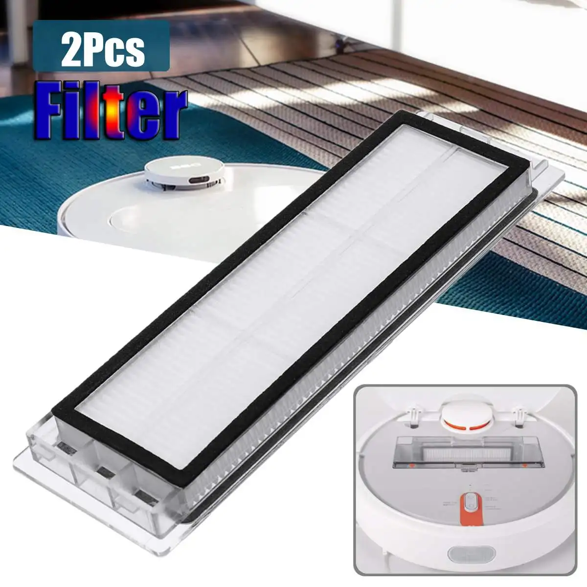 

2Pcs Suitable for Robotic Vacuum Cleaner robotic parts Pack HEPA Filter for Xiaomi Mi S50 S51 Robot Filters cleaner accessories