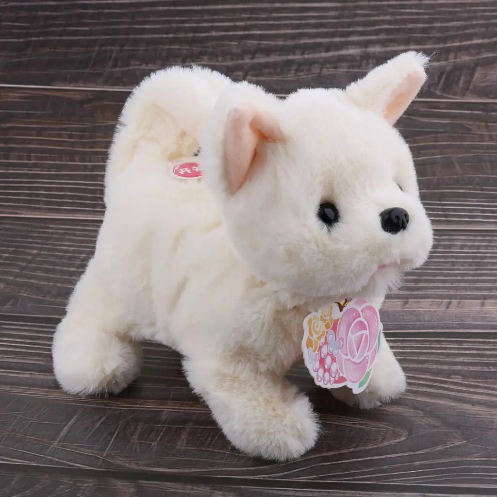 Электронное моделирование милая собака плюшевая кукла ходьба лай виляя хвост развивающие игрушки подарок на день рождения для детей малышей