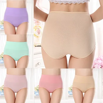 

Carry Buttock Belly In Candy Color High Waist 1PC X-large Elastic Soft Adjustable Comfortable Postnatal Cotton Underwear