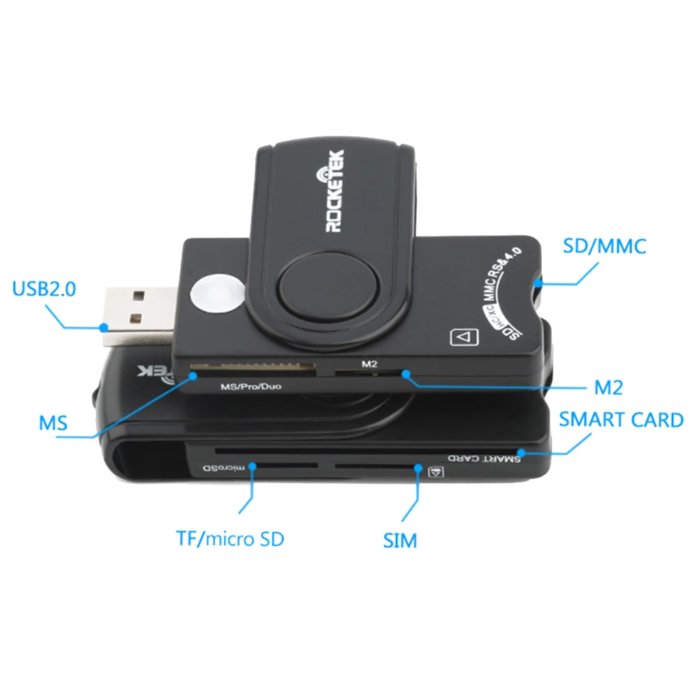 Универсальный многофункциональный MS M2 SIM SD TF Micro SD карта памяти ID Bank USB 2,0 считыватель смарт-карт Cloner разъем адаптера ПК