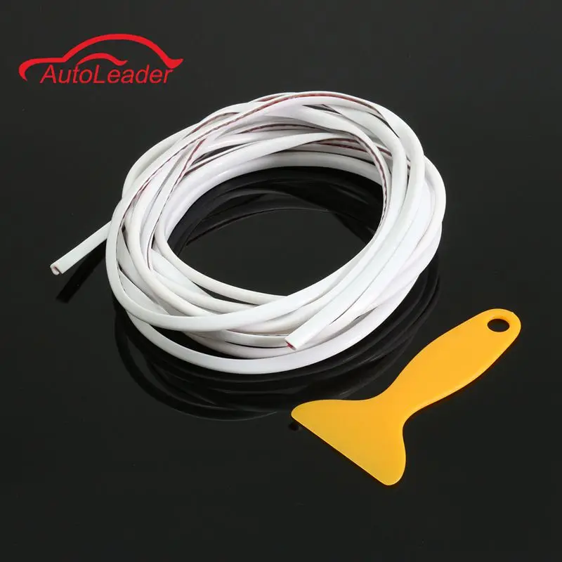 

Univeral 5m Car Door Edge Guards Trim With A Scraper Blade Molding Protection Strip Scratch Protector Dropshipping White