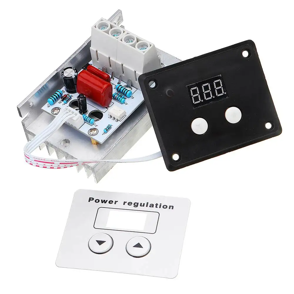 

CLAITE AC 220V 10000W 80A Digital Control SCR Electronic Voltage Regulator Speed Control Dimmer Thermostat NEW