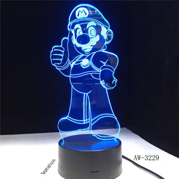 

Mario 3D LED table night light usb Table Lamp Color Change Lampen Child NightLight USB Flexible lampe Luminaria Lamparas AW-3229