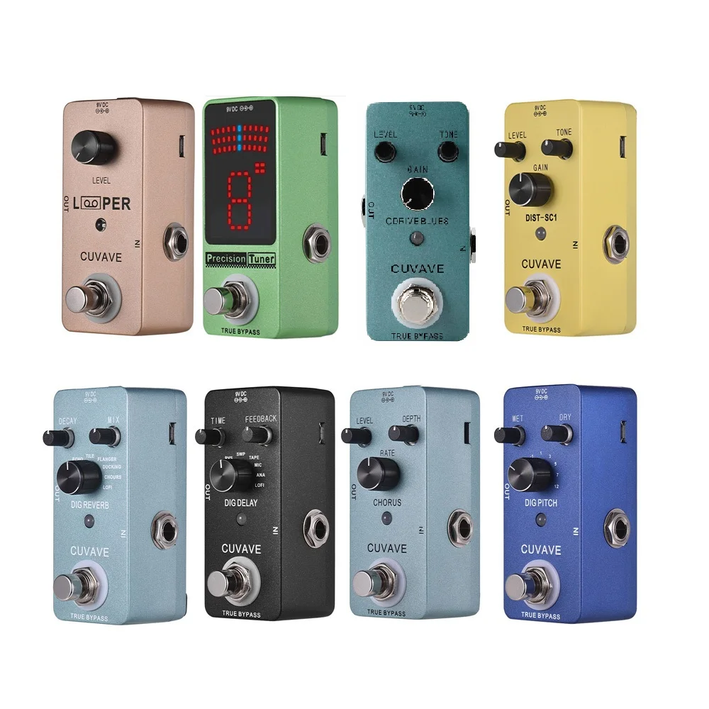 

New Arrival Guitar Effect Pedal 8 Styles Guitar Pedal Loop/Distortion/Delay Effects True Bypass Full Metal Shell