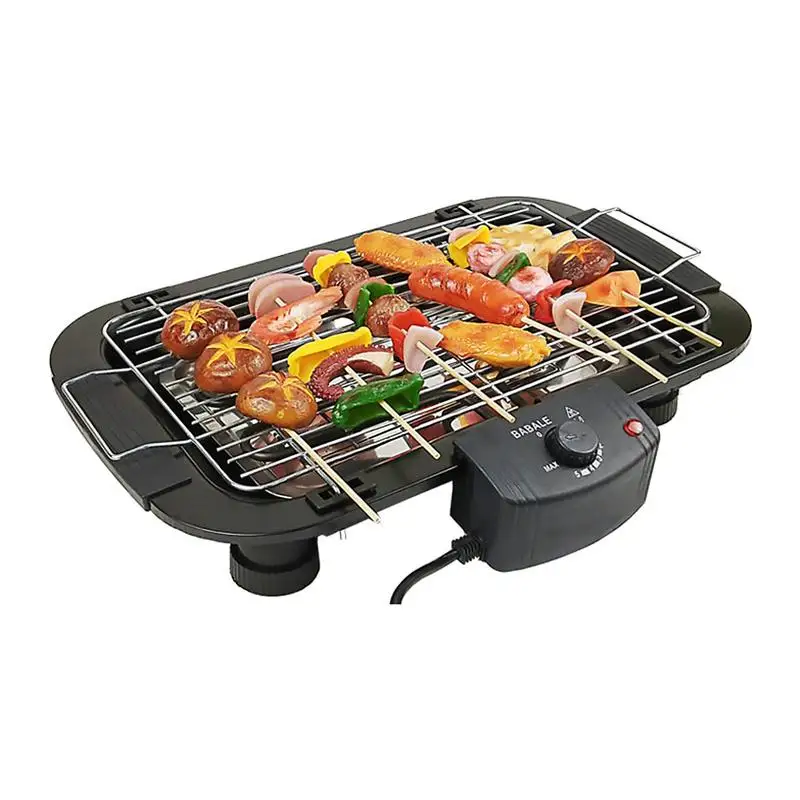 

Electric Smokeless Grill Griddle Pan for BBQ Kitchen Digital Temperature Control Cooking Timer Fan for Smokeless Grilling BBQ