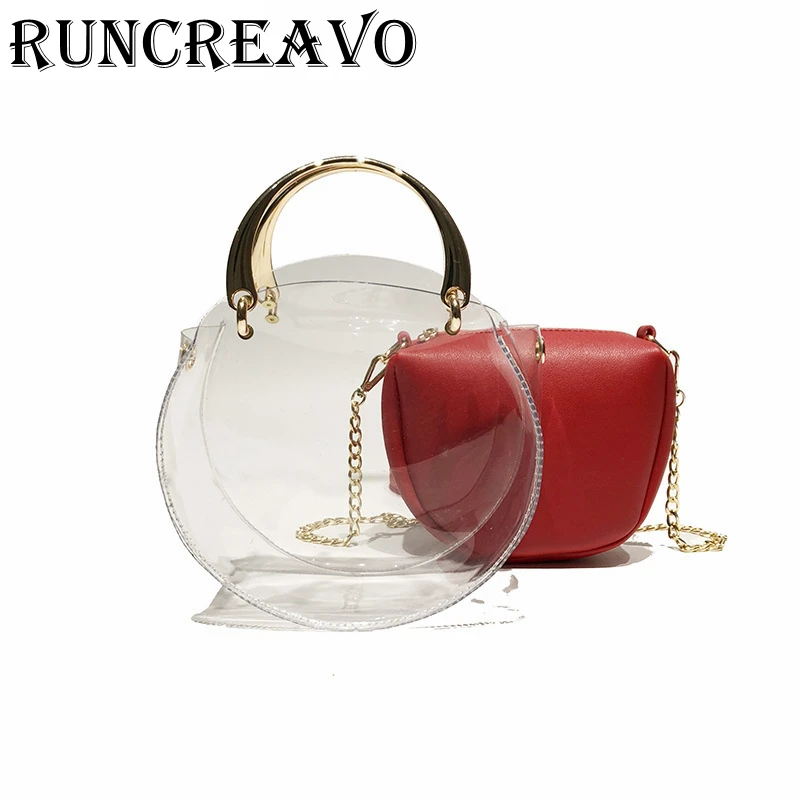 

2019 crossbody bags for women leather handbags luxury handbags women bags designer composite Transparent Shoulder Bag sac a main