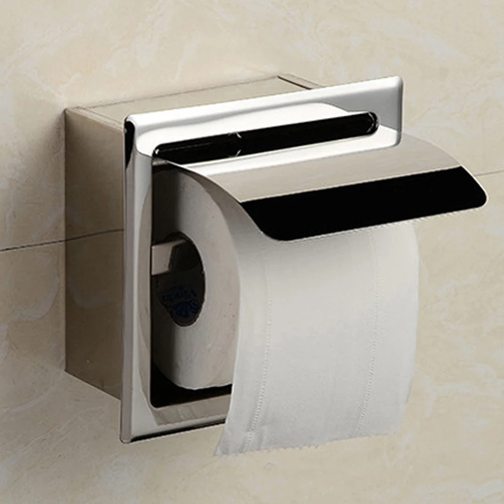 Нержавеющая сталь Ванная комната рулон Бумага держатель хранения коробка Скрытая Водонепроницаемый держатель для туалетной бумаги оборудование туалетные принадлежности