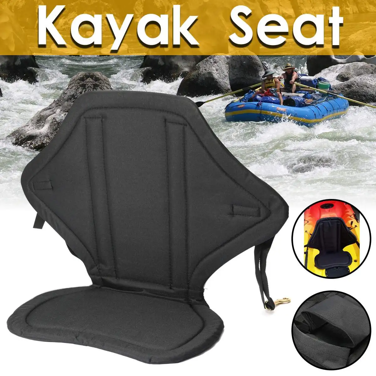 

Adjustable Canoe Kayak Seat Pack Bag Backrest Back Cushion for Drifting Rafting Rowing Boats PVC Water Sports Accessories