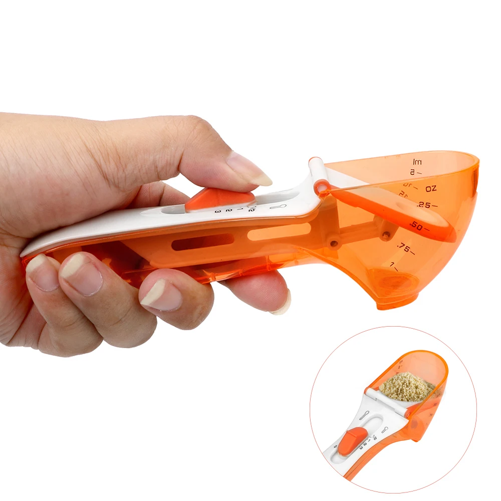 

OLOEY Plastic Measuring Cup With Scale Adjustable Measuring Spoon Cooking Baking Tools 5ml-30ml Kitchen Accessories