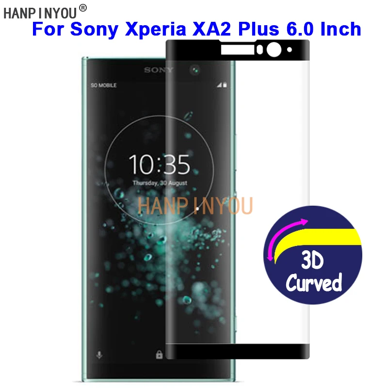 Закаленное стекло для Sony Xperia XA2 Plus H3413 твердость 9H 3D полное покрытие тонкая