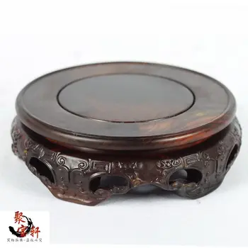 Red rosewood carving handicraft annatto circular base of real wood of Buddha stone vases, furnishing articles rosewood carving annatto handicraft circular base of real wood of buddha stone are recommended vase furnishing articles
