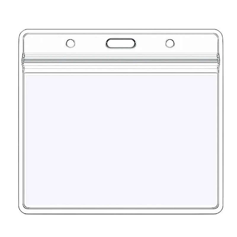 Пластиковый горизонтальный бейдж Для бейджа, держатель для удостоверения личности, 50 шт., прозрачный