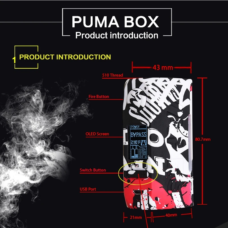Vapor Storm Storm230 Bypass 200 Вт VW TCR Mod контроль температуры Фламинго RDA танк коробка мод Vape