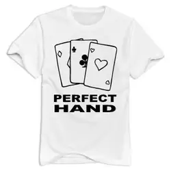 Мужская футболка с коротким рукавом лето крутая забавная идеальная Рука Покер повседневная сексуальная графическая Хлопковая мужская