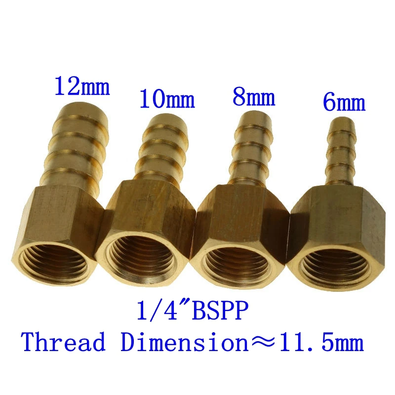 Латунный штуцер для шланга хвост установки разъем водяное топливо 6/8/10 мм шланг ID x 1/" 1/4" 3/" BSP