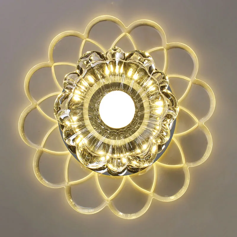 

Modern Led Crystal Flush Mount Surface Ceiling Light for Bathroom Kitchen Corridor Aisle Hallway Art Lamp Fixture
