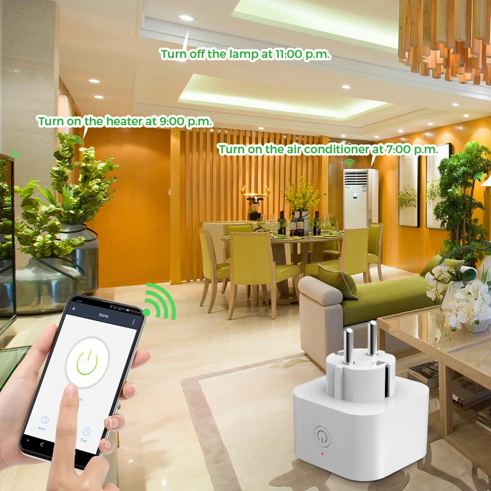 4PCS Elelight PE1004T Smart Sockets Remote Control Outlet Power Monitor with Timing Function Works with Google Home,Amazon Alexa
