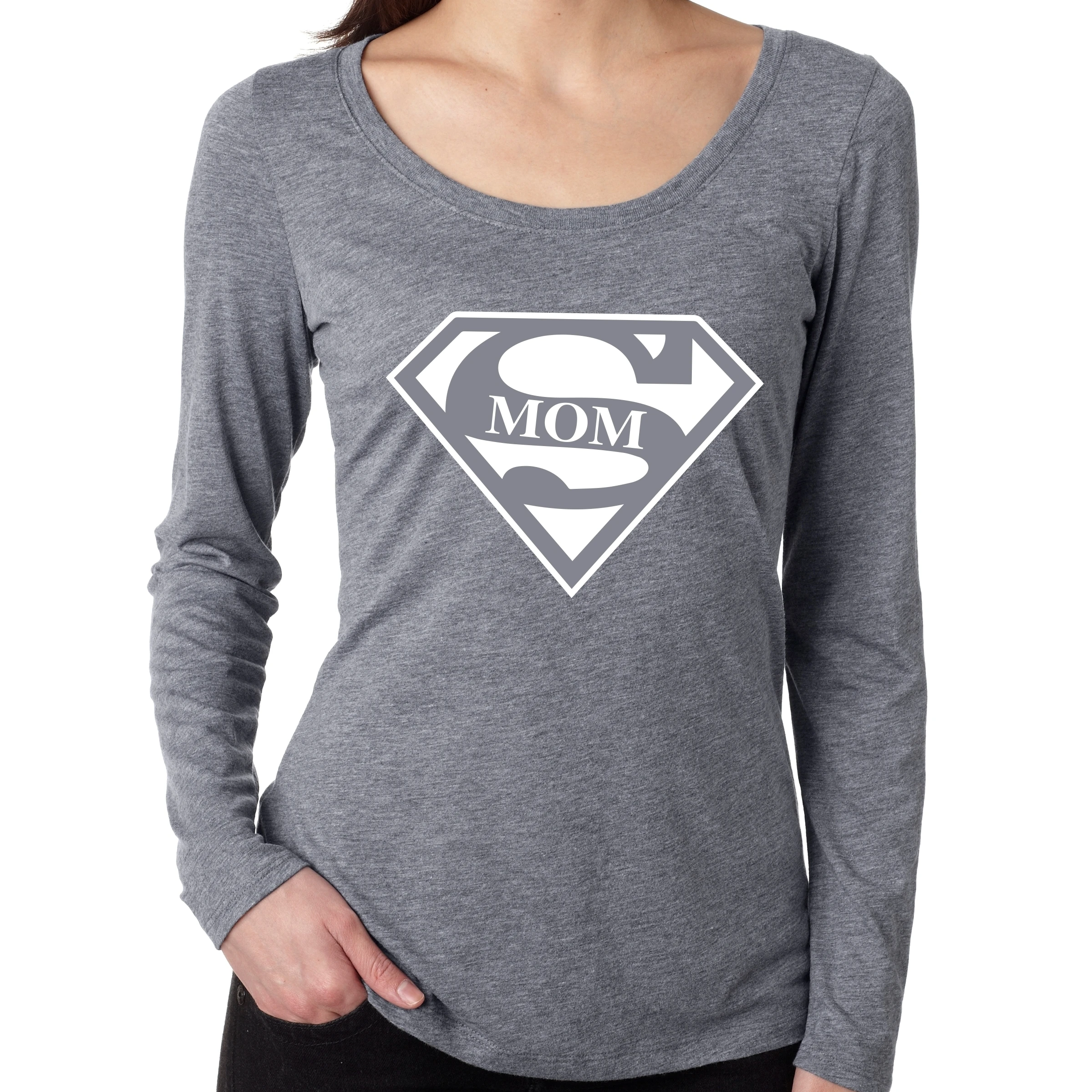 Women's Long Sleeve Shirt Super Mom Mother's Day |