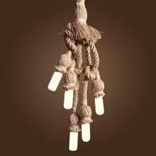 5 головок E27 база винтажный подвесной светильник держатель пеньковая веревка лампа база Bulbe держатель для ретро светильник потолочный кулон