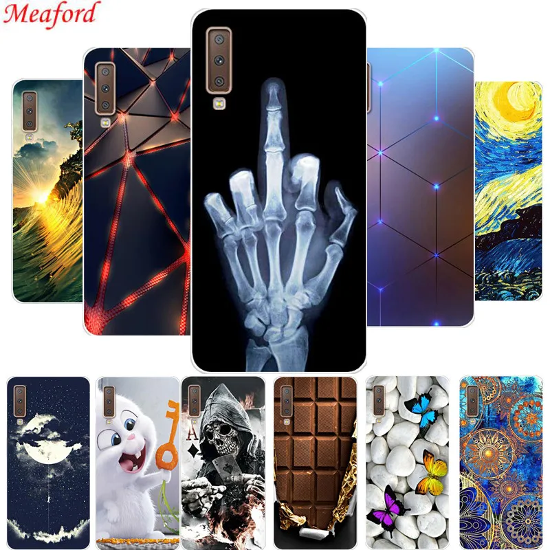 

6.0" For Samsung Galaxy A7 2018 Case cool fashion print Soft Silicone TPU Back Cover For Samsung A7 2018 A750 A750F Phone Cases