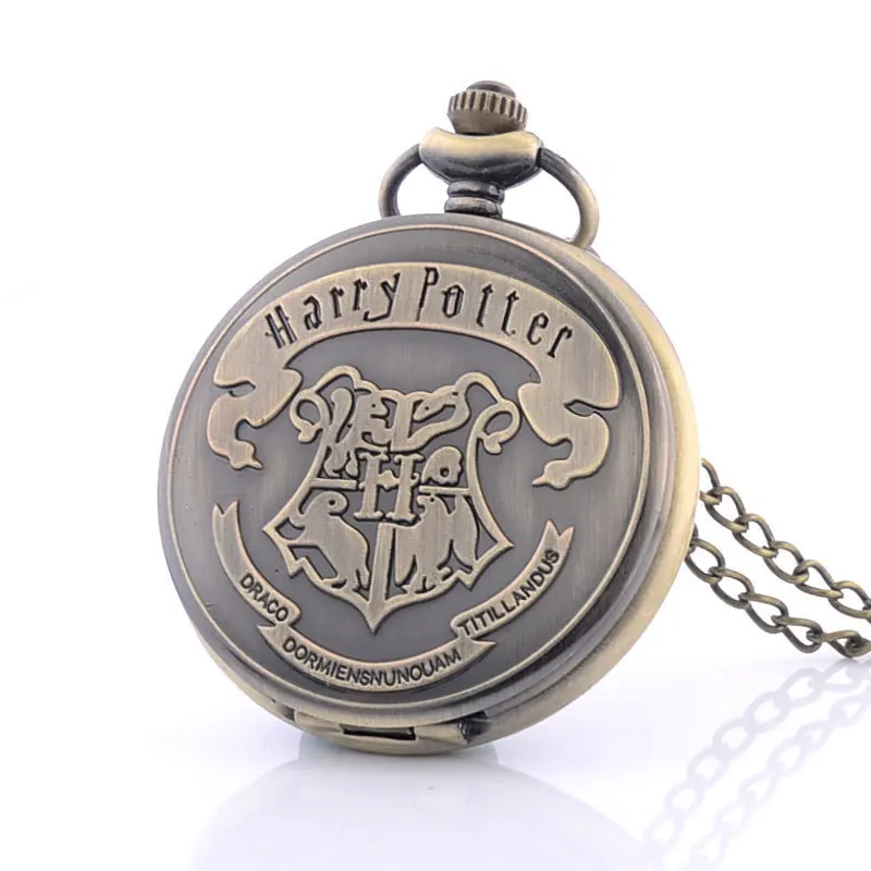 

Full HunterVintage Antique Design Pocket Watch Quartz Gunblack Color And Vintage Bronze
