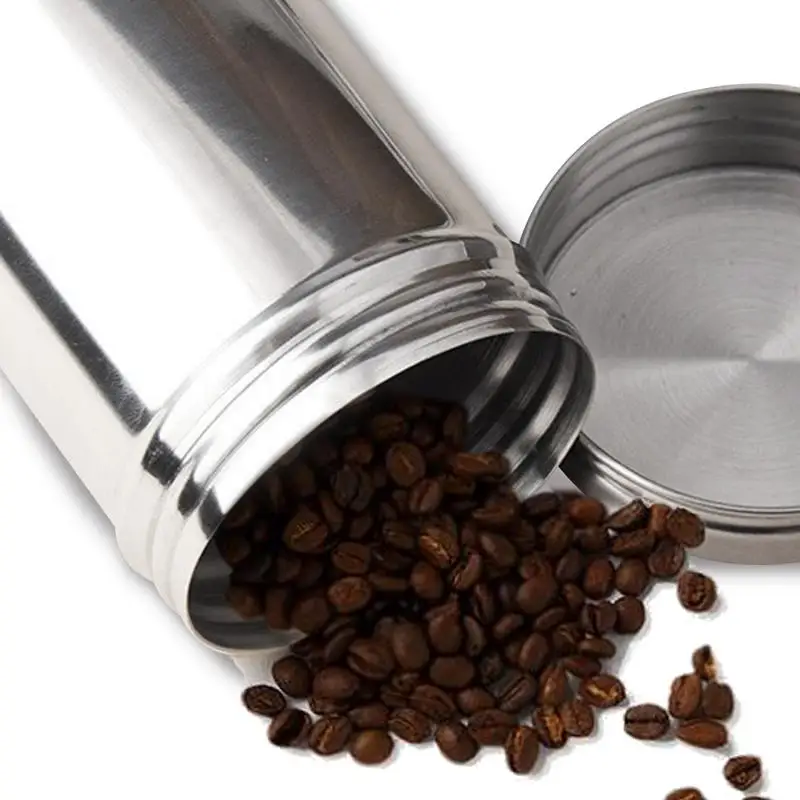 مصغرة علبة شاي الفولاذ المقاوم للصدأ تخزين صناديق صغيرة السفر مختومة المحمولة الشاي حاوية قهوة صغيرة جرة الشاي منظم العلب الصغيرة