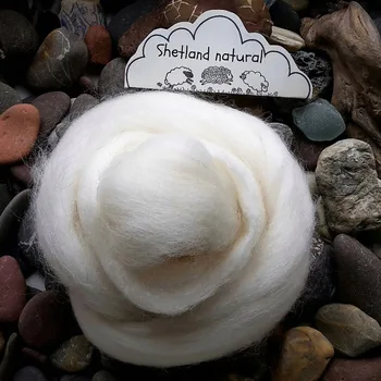

New 100% Shetland Natural Wool Fiber Cream White 100g Wool Roving / Felting Needle Felting Wool for Handmade DIY Doll Gifts