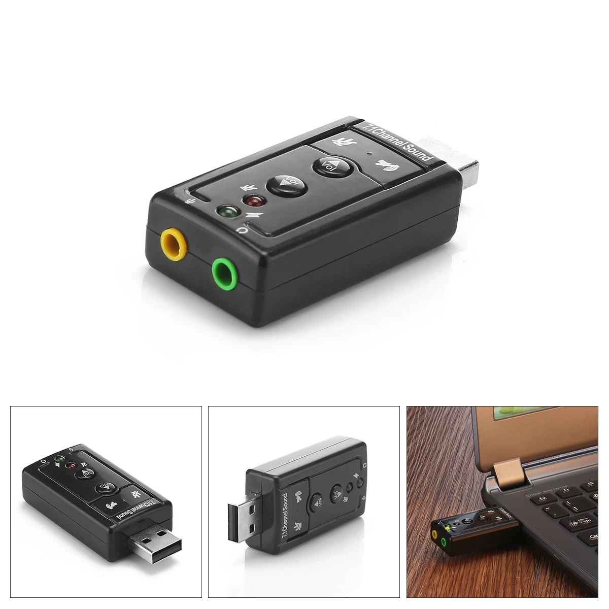 USB устройство для подключения наушников к разъему 3 5 мм внешняя звуковая карта 7 1