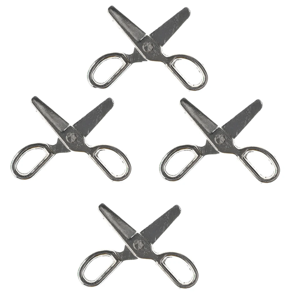 

4 Set 1/12 Dollhouse Miniature Furniture Mini Metal Scissors Room Accs Decor Suitable for 1:12 miniature dollhouse