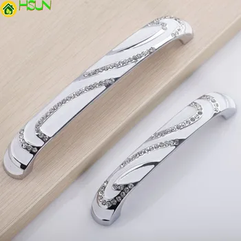 

White Crystal Mosaic Dresser Drawer Pulls Handles Knobs / Kitchen Cabinet Handle Knob Pull Furniture Hardware