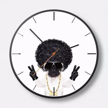 

New 3D Wall Clock 30cm/35cm Professional Dog Clock Wall Clock Modern Design Fashion Silent Movement Round Clock Large Size Home