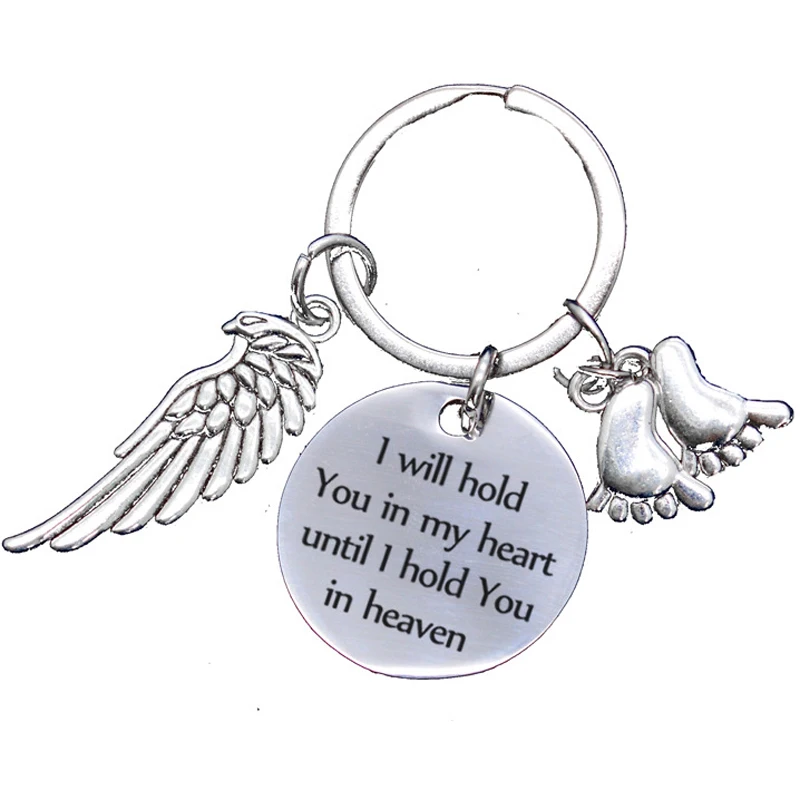 Baby Loss Remembrance Gift Keyring or Bag Charm Angel Baby in Heaven Above