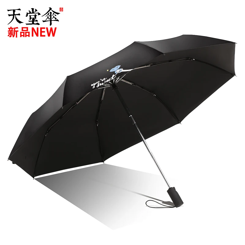 

[New] Paradise Umbrella Brand Official Website Black Plastic Sunscreen Umbrella Anti-UV Umbrella Automatic Umbrella Female