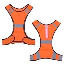 Спорт на открытом воздухе дышащий сетчатый отражающий жилет с карманом для бега катание на велосипеде, пробежка прогулки высокая видимость ночной безопасности жилет