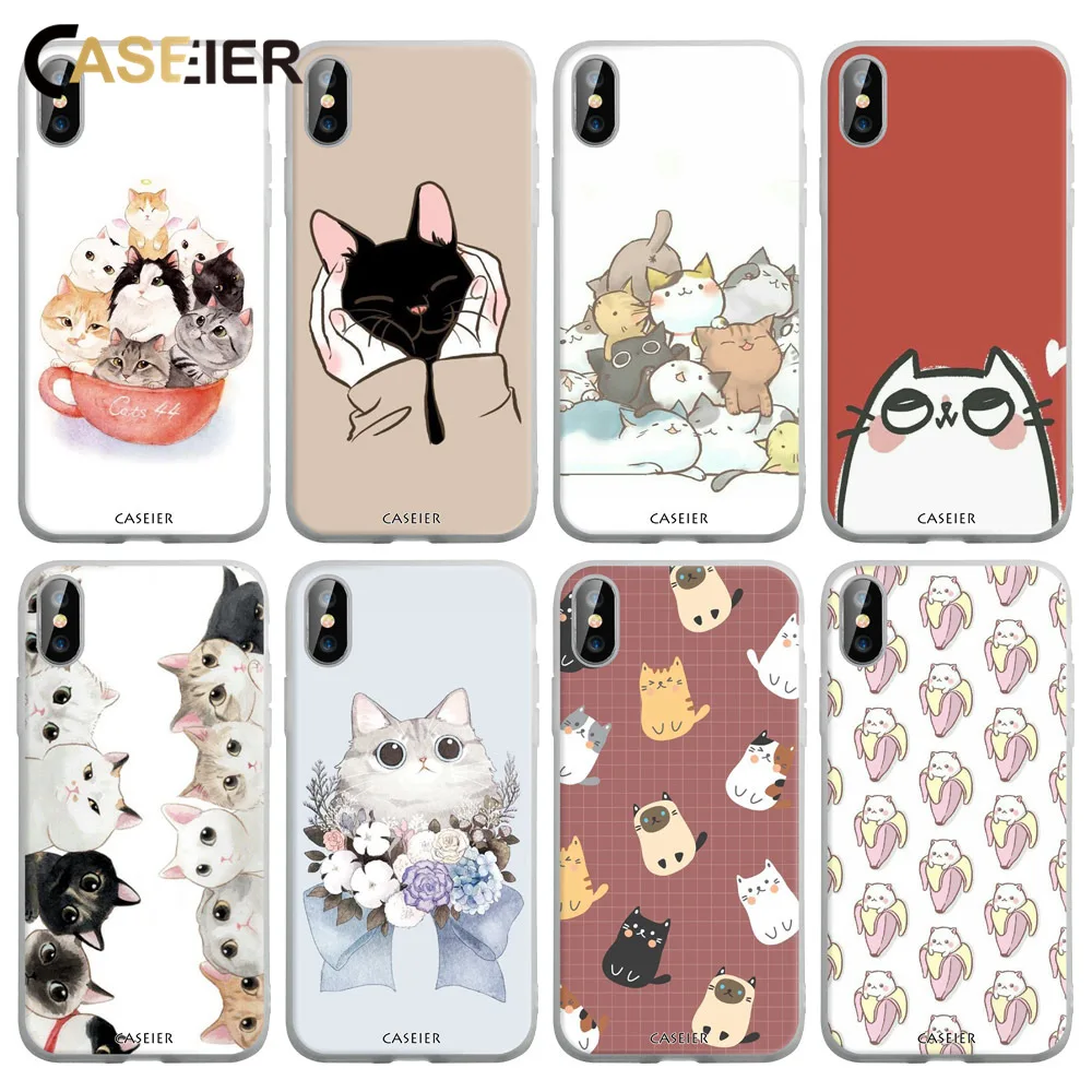 CASEIER kitten Series Case For Redmi 6A Note 6 5 Plus Pro Xiaomi 8 Lite A1 5X A2 6X Matte Phone Cover Funda Capa |