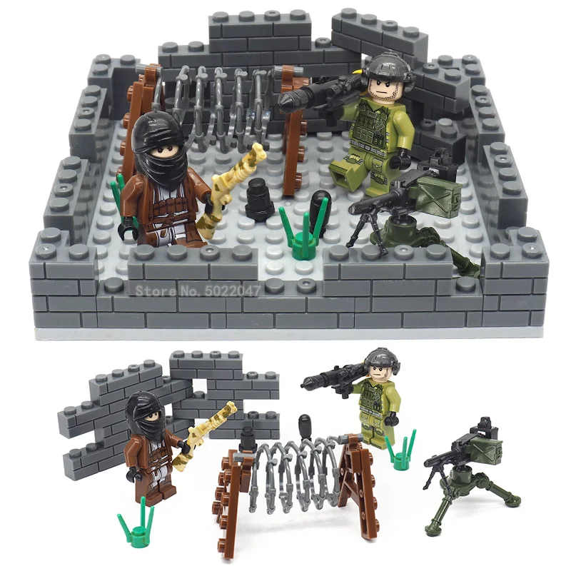 

Military Building Blocks War Castle War Assemble Moc Model Army Figures Weapons Machine Gun Gift For Boy Toy With Legoinglys