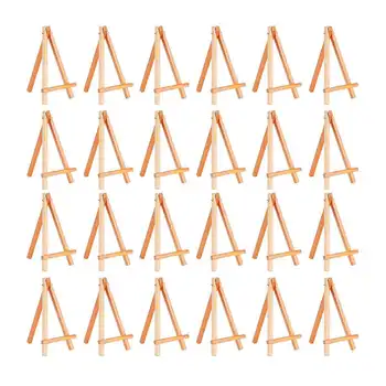 24 Pack Mini Wood Display Easel Wood Easels Set For Paintings Craft Small Acrylics Oil Projects 1
