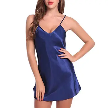 

Women Ladies Fashion Sexy Sleepwear Nightgown Satin Silk Babydoll Lace Night Sleep Sleepshirts Nightgowns
