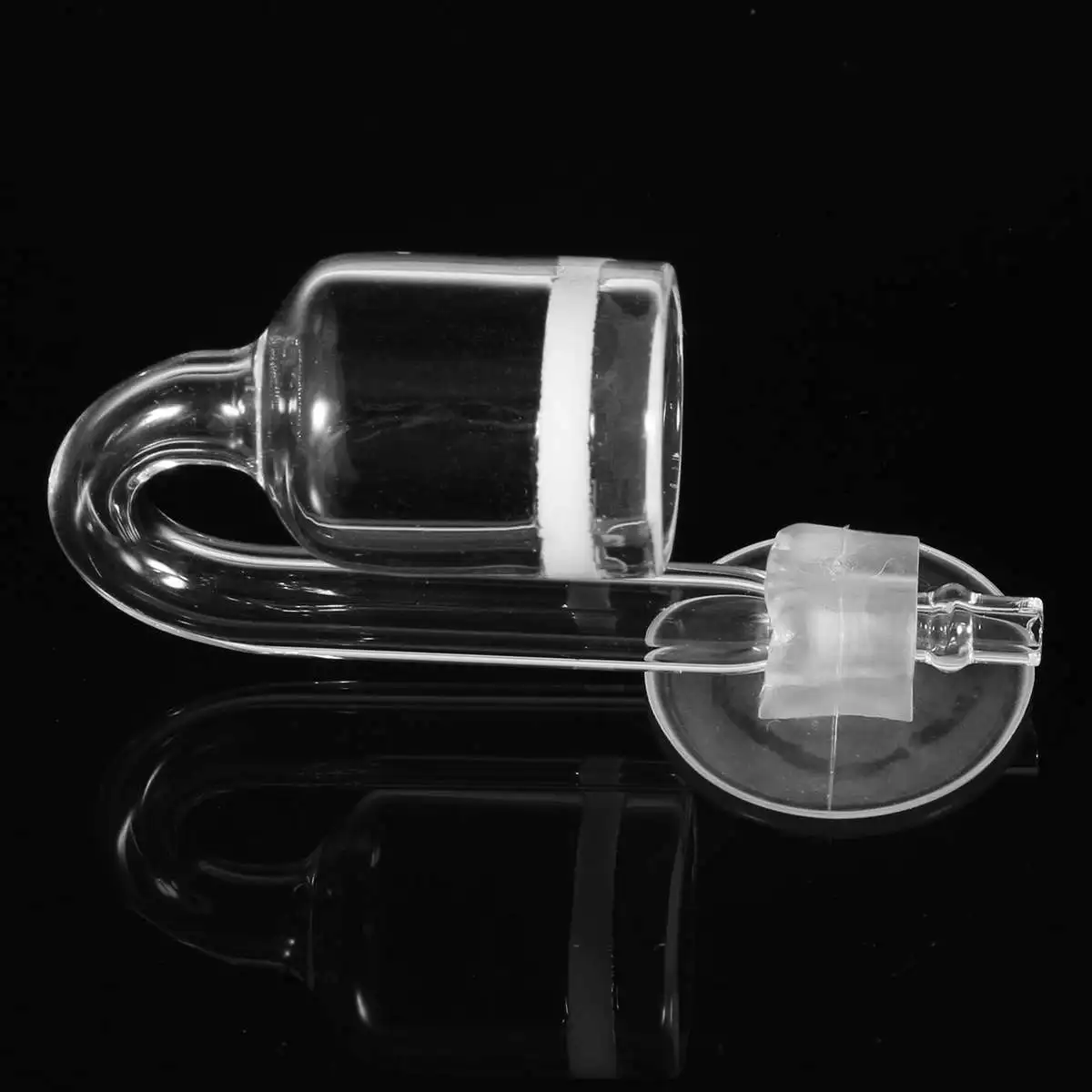 JENOR Acuario de CO2 difusor de válvula de verificación en forma de U tubo de vidrio de succión para tubo 