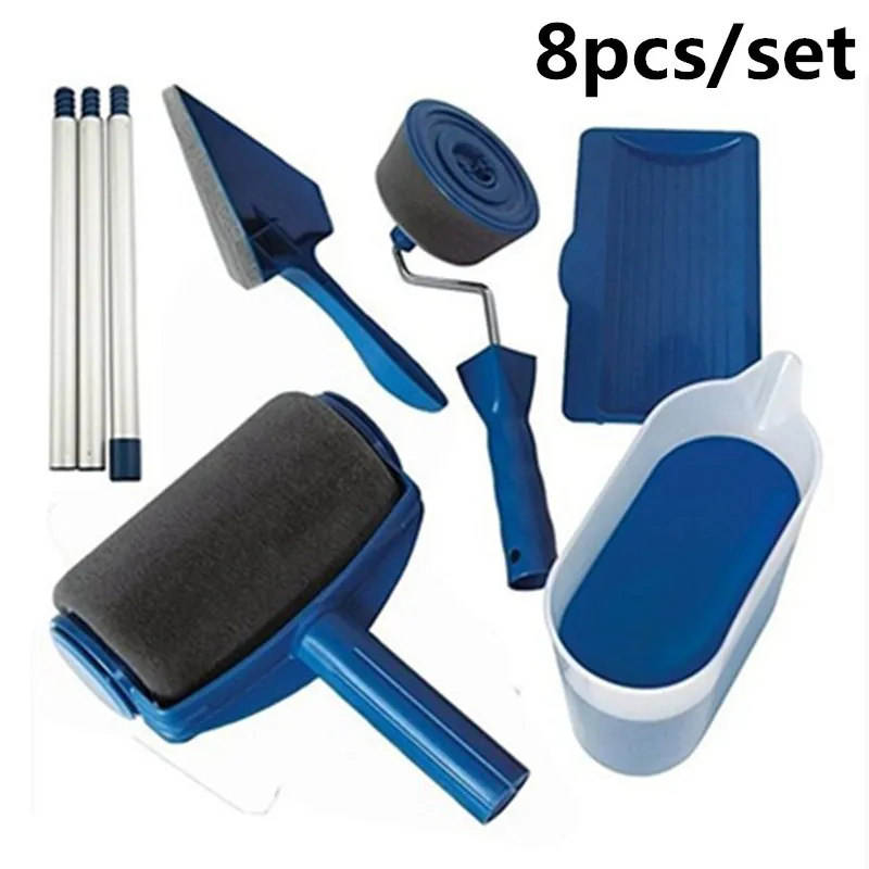 

8Pcs/set Multifunctional Household Use Wall Decorative Paint Roller Brush Handle Tool DIY Easy to Operate Painting Brush Tools