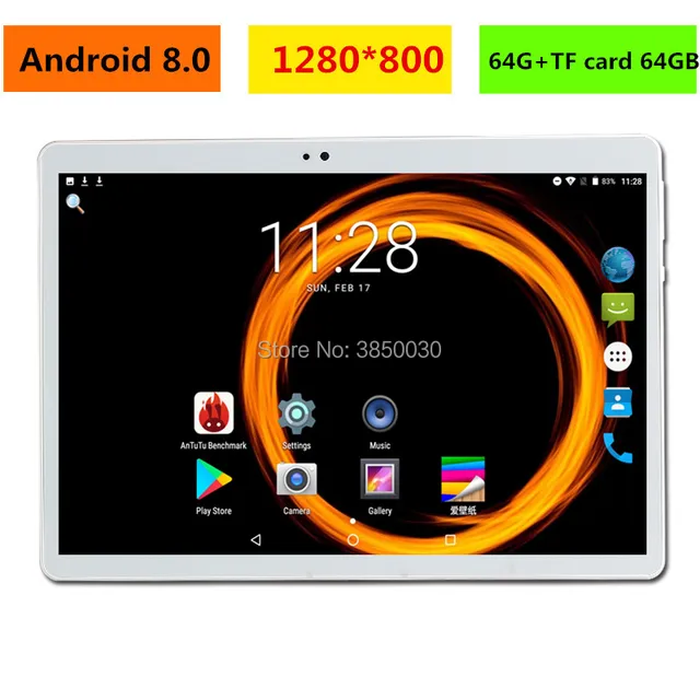 $US $90.99  Free shipping 10 inch 3G 4G LTE Android 8.0 Tablet PC MTK8752 Octa Core 4GB RAM 128GB ROM GPS 1280*