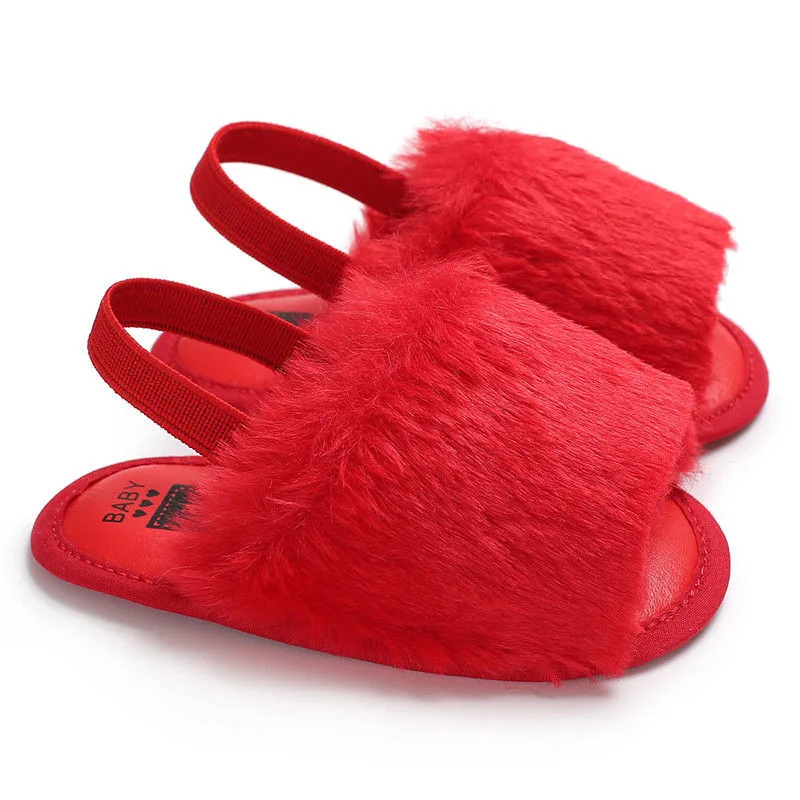 

Summer Newborn Baby Girl Fluffy Fur Sandals 2019 New Cute Toddler Baby Girls Princess Sandals Infant Girl Soft Sole Crib Shoes