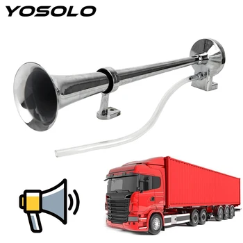 

YOSOLO Car Air Horn Super Loud Universal Speaker Compressor For Trucks Cars Automobiles Single Trumpet 12V 130DB 17.7 Inch