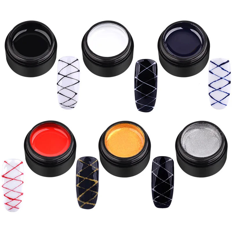 

6Color/set Draw Spider Painting Gel Easy Apply Nail Art Design Soak Off UV Gel
